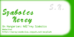 szabolcs nerey business card